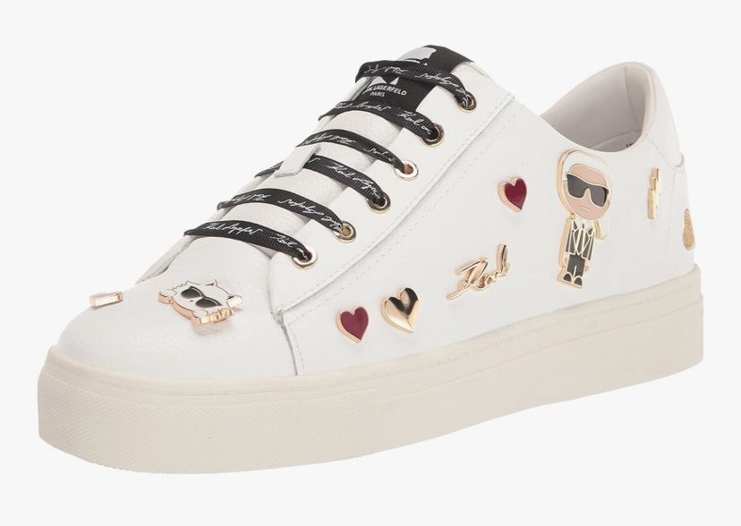 Karl Lagerfeld cate pins color blanco con corazones